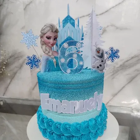 Topo de Bolo Frozen Personalizado com Nome e Idade - Topper Frozen - Pronto para Uso